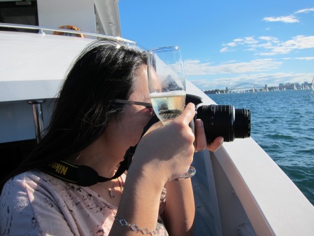 While sipping her champagne on the cruise,  my travel buddy found something must-snap :p